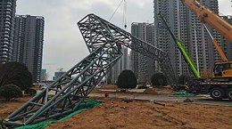 造型钢结构建设案例：郑州瀚海航城异形大门